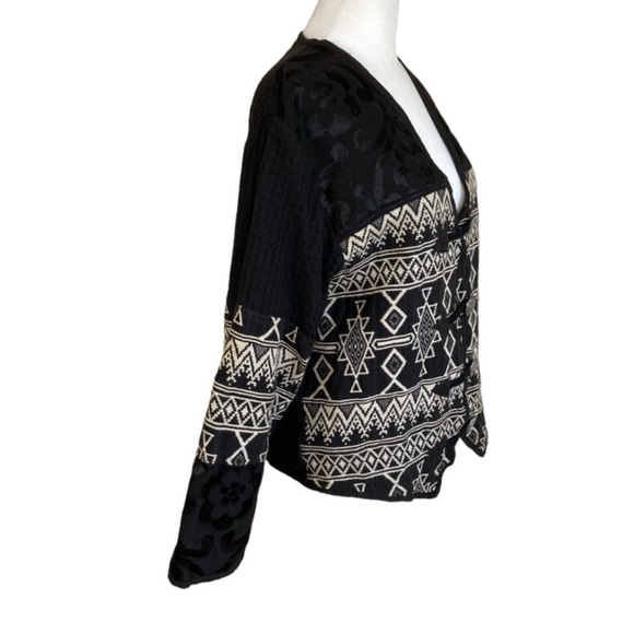Vintage 90s Tribal Southwestern Tapestry Blazer Jacket Metal Buttons Sz M - Picture 5 of 16